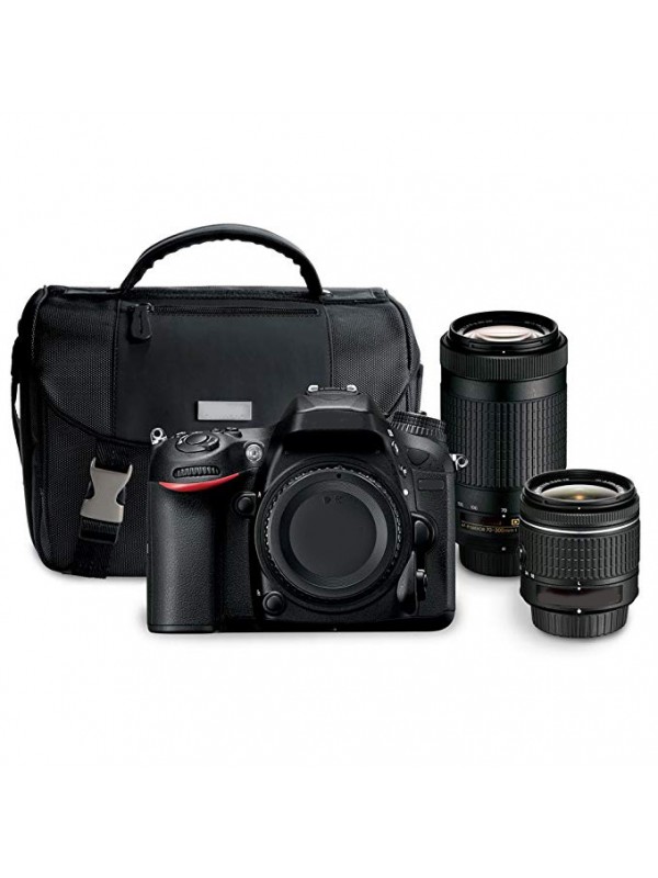 Dual Zoom Lens Kit DSLR Camera With AF-P DX 18-55mm F/3.5-5.6G VR & AF-P DX 70-300mm F/4.5-6.3G ED Lens And Deluxe Extended Memory Flash Bundle