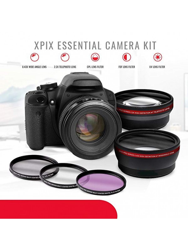 DSLR Camera with EF-S 18-55mm f/3.5-5.6 is II Lens, Along with 32 & 16GB SDHC, and Deluxe Accessory Bundle with Xpix Cleaning Accessories
