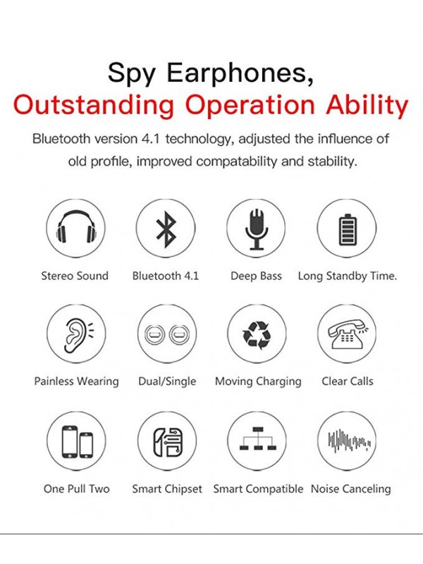 Wireless Earbuds, Patible Charging Case in-Ear Earphone Buit-in Mic HD Sound Compatible with iPhone & Android Phone, Black