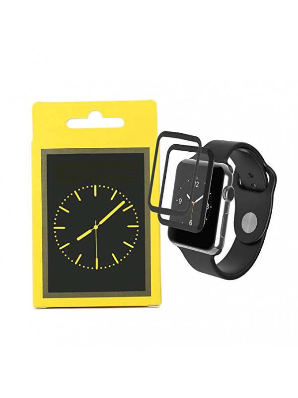iWatch Screen Protector [2 Pack], Bubble Free Tempered Screen Protector for Apple Watch 38mm Series 3/2/1 (Black, 42mm)