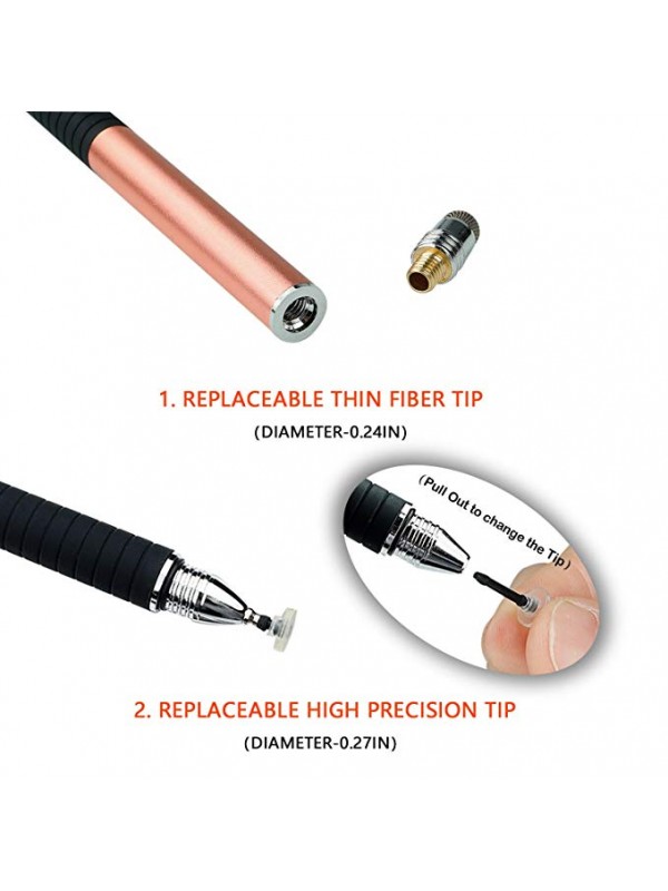 Capacitive Stylus Pen,Disc Tip & Fiber Tip 2in1 Series, High Sensitivity & Precision styli Pens, Universal for Tablet and Touch Screens Devices