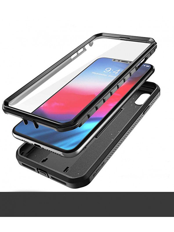 iPhone XR Case, Rugged Holster Case with Built-in Screen Protector for Apple iPhone XR (2018 Release), Unicorn Beetle Pro Series -Retail Package (Black)
