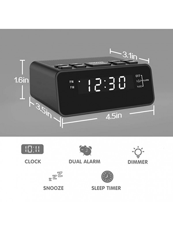 Alarm Clock Radio, Digital FM Radio Alarm Clock for Bedroom