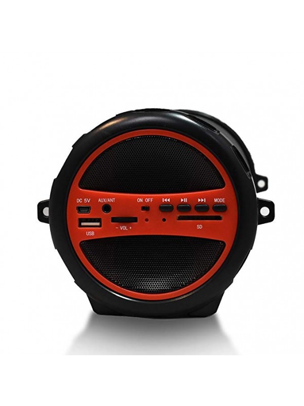  Portable Bluetooth Indoor/Outdoor 2.1 Hi-Fi Cylinder Loud Speaker with Built-In 3" Sub and SD Card, USB