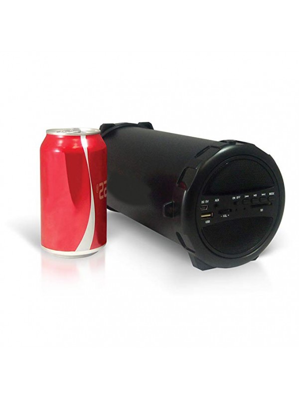  Portable Bluetooth Indoor/Outdoor 2.1 Hi-Fi Cylinder Loud Speaker with Built-In 3" Sub and SD Card, USB